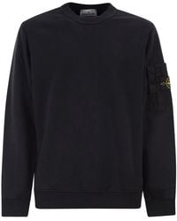 Stone Island - Regular Fit Crew Neck Sweatshirt With Seasonal Pocket - Lyst