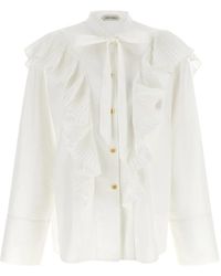 Alberta Ferretti - Pleated Ruffle Shirt - Lyst