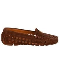 Casadei - Perforated Leather Loafers - Lyst