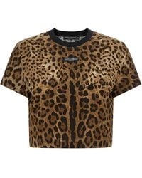Dolce & Gabbana - Dolce & Gabbana 'Leo' Cropped T-Shirt - Lyst