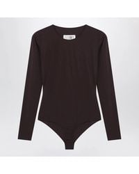 MM6 by Maison Margiela - Long-Sleeve Lycra Jersey Bodysuit - Lyst