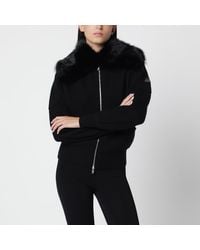 Moose Knuckles - Wool Cardigan With Faux Fur Collar - Lyst