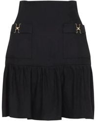 Elisabetta Franchi - Front-Pockets Ruffled Mini Skirt - Lyst