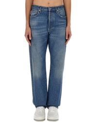 Valentino - Jeans With Logo Detail - Lyst
