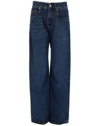 Brunello Cucinelli - Wide-Leg Cotton Denim Jeans Featuring A Faded Effect And Monili Trim - Lyst