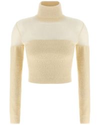 Elisabetta Franchi - Brushed Insert Turtleneck Sweater - Lyst