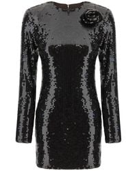ROTATE BIRGER CHRISTENSEN - Rotate Birger Christensen Sequin Dress With Flower - Lyst