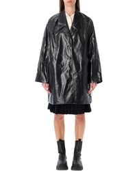 Low Classic - Oversized Faux Leather Coat - Lyst