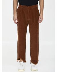 Incotex - Cognac Velvet Trousers - Lyst