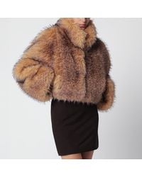 ROTATE BIRGER CHRISTENSEN - Short Faux Fur Jacket - Lyst