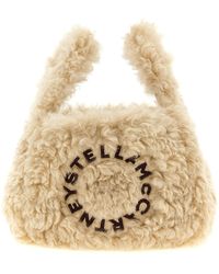 Stella McCartney - Shearling Logo Shoulder Bag - Lyst