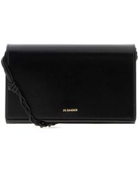 Jil Sander - Black Leather Tangle Wallet - Lyst