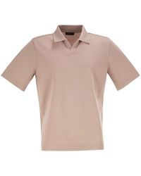 Herno - Cotton Jersey Polo Shirt With Open Collar - Lyst