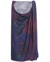 Maison Margiela - Burgundy Sequins Draped Maxi Skirt - Lyst