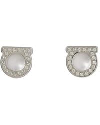 Ferragamo - Gancini Crystal Earrings - Lyst