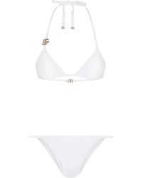 Dolce & Gabbana - Dolce & Gabbana Logo Bikini Swimsuit - Lyst