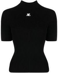 Courreges - Courregès Logo Printed Knit Top - Lyst