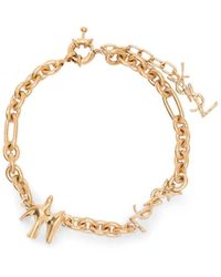 Saint Laurent - Cassandre Metal Bracelet With Dove Motif - Lyst