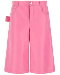 Bottega Veneta - Nappa Leather Bermuda Shorts - Lyst
