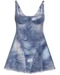 Roberto Cavalli - Cotton Mini Dress - Lyst