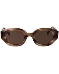 Emporio Armani - Shiny Striped Acetate Sunglasses - Lyst