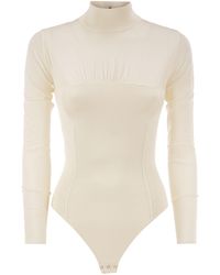 Elisabetta Franchi - Roll-Neck Bodysuit With Sheer Inserts - Lyst