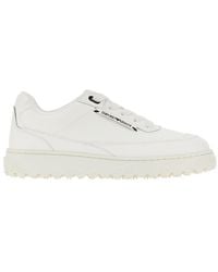 Emporio Armani - Leather Sneakers With Side Logo - Lyst