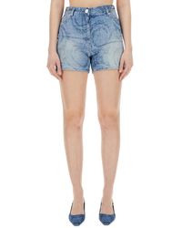Versace - High-Rise Straight-Leg Denim Shorts - Lyst