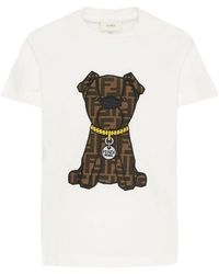 Fendi - T-Shirt With "Dog" Logo - Lyst