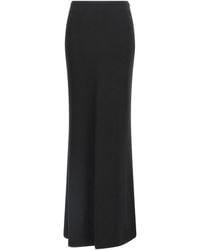 Alessandra Rich - Fluid Silk Crepe Maxi Skirt With Lined Elegance - Lyst
