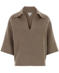Bottega Veneta - Cappuccino Cashmere Blend Polo Shirt - Lyst