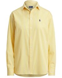 Polo Ralph Lauren - Spread Collar Logo Striped Shirt - Lyst