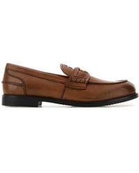 Miu Miu - Caramel Leather Loafers - Lyst