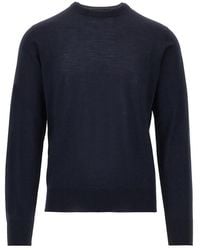 Emporio Armani - Virgin Wool Sweater With Eagle Embroidery - Lyst