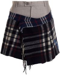1/OFF - 'Check Scarf Reworked' Skirt - Lyst