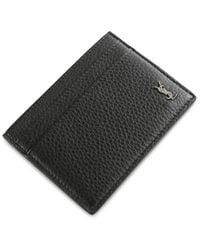 Saint Laurent - Tiny Cassandre Grained Leather Cardholder - Lyst