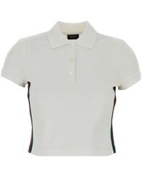 Gucci - Ribbed Cotton Jersey Polo Shirt With Web - Lyst
