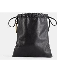 Bea Mombaers - Sac Drawstring Large En Cuir Noir - Lyst
