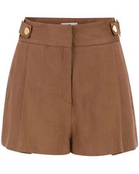 Elisabetta Franchi - Tailored High-Waisted Shorts With-Tone Logo Buttons - Lyst