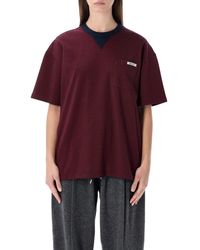 Prada - Striped Oversized Jersey T-Shirt - Lyst