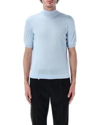 Prada - Short-Sleeved Cotton Sweater - Lyst