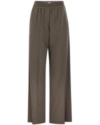 Brunello Cucinelli - Tropical Luxury Wool Loose Trousers - Lyst