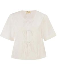 MC2 Saint Barth - Broderie Anglaise Top With Bow Fastenings - Lyst