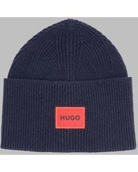HUGO - Cappello Beanie Con Logo - Lyst