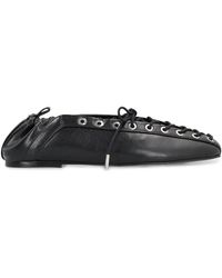 Ganni - Ballet Shoes With Eyelets - Lyst