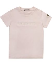 Moncler - T-Shirt With Embroidered Logo - Lyst