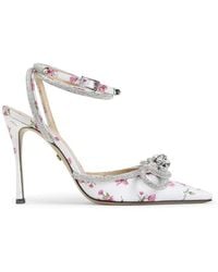 Mach & Mach - Mach & Mach Double Bow Cheri Floral Satin High Heels - Lyst