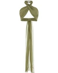 Ami Paris - Sage Silk Crop-Top - Lyst