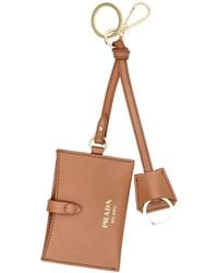 Prada - Leather Keychain Card Holder - Lyst