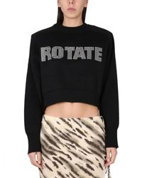ROTATE BIRGER CHRISTENSEN - Cropped Shirt With Logo - Lyst